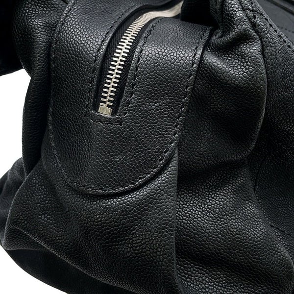 シャネル ボストンバッグ ワイルドステッチ マトラッセ ココマーク キャビアスキン A33045 CHANEL バッグ 黒