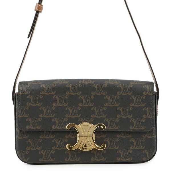 セリーヌ ショルダーバッグ トリオンフ クロード PVC 194142 CELINE ワンショルダーバッグ ブラウン