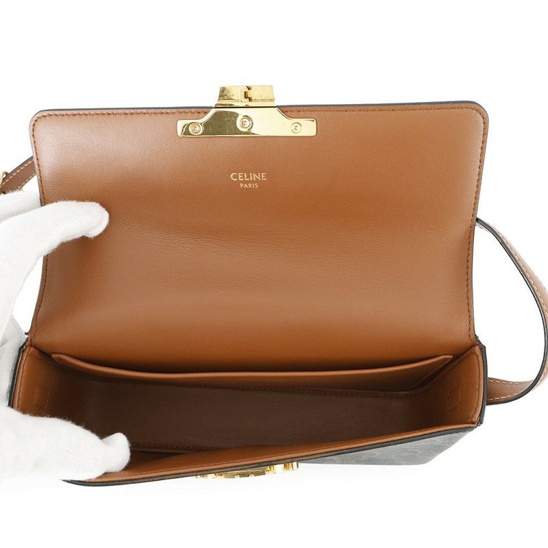 セリーヌ ショルダーバッグ トリオンフ クロード PVC 194142 CELINE ワンショルダーバッグ ブラウン