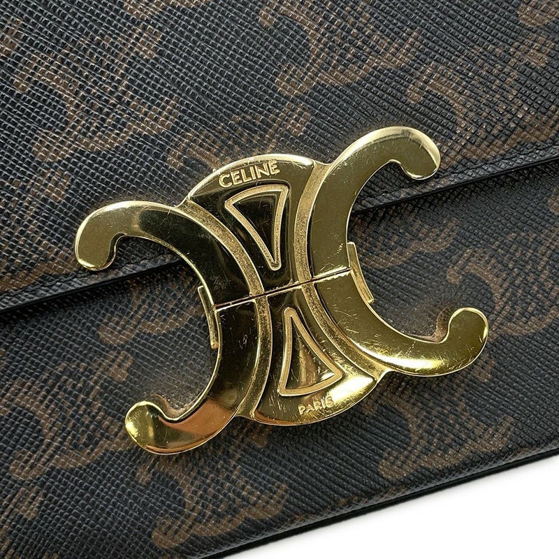 セリーヌ ショルダーバッグ トリオンフ クロード PVC 194142 CELINE ワンショルダーバッグ ブラウン