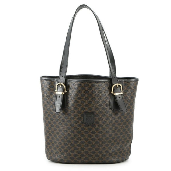 セリーヌ トートバッグ マカダム PVC レザー CELINE 黒