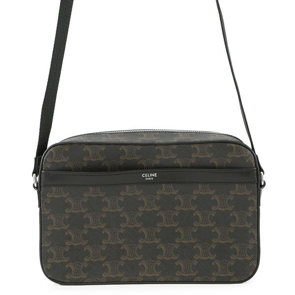 セリーヌ ショルダーバッグ トリオンフ メッセンジャーバッグ PVC/レザー CELINE 黒