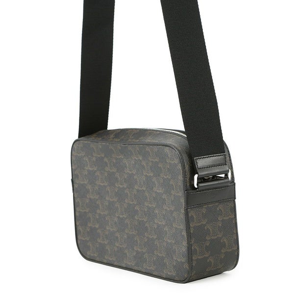 セリーヌ ショルダーバッグ トリオンフ メッセンジャーバッグ PVC/レザー CELINE 黒