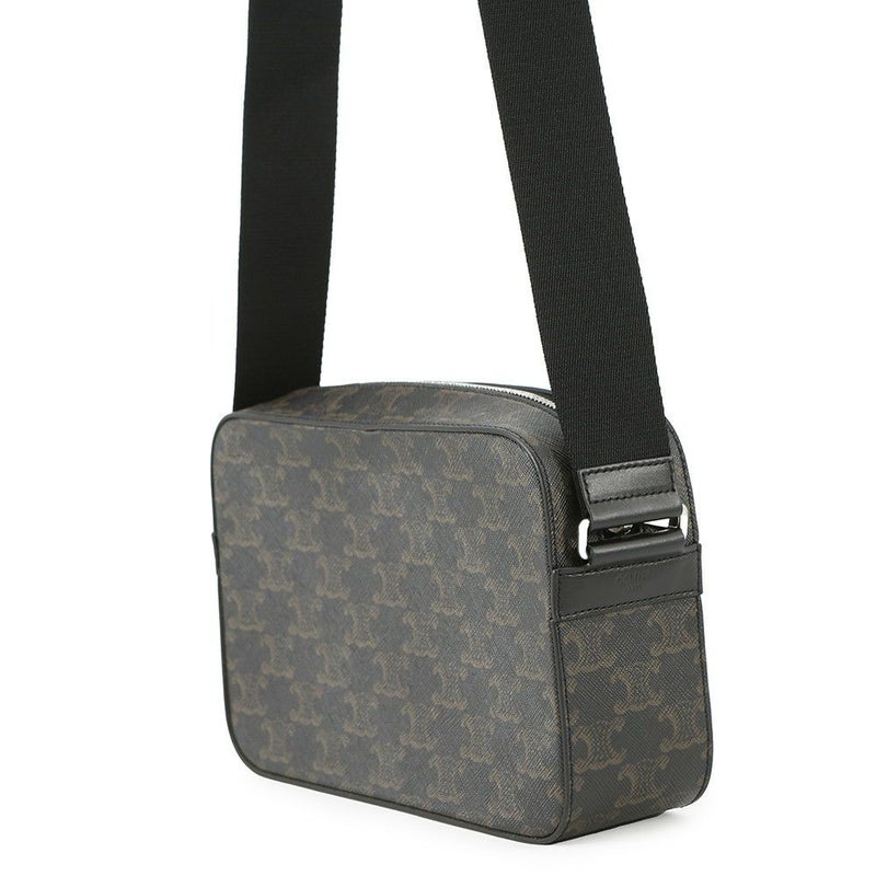 セリーヌ ショルダーバッグ トリオンフ メッセンジャーバッグ PVC/レザー CELINE 黒