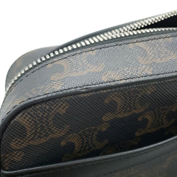 セリーヌ ショルダーバッグ トリオンフ メッセンジャーバッグ PVC/レザー CELINE 黒