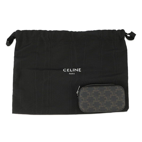 セリーヌ ショルダーバッグ トリオンフ メッセンジャーバッグ PVC/レザー CELINE 黒