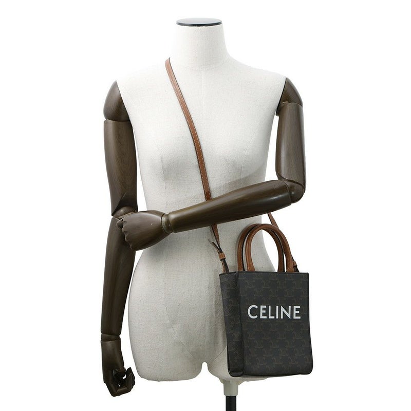セリーヌ ハンドバッグ トリオンフ ミニ バーティカル カバ 194372 CELINE 2way ブラウン
