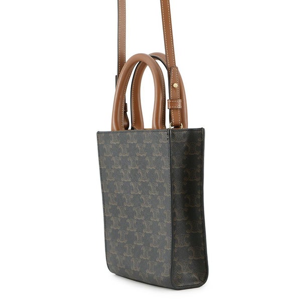 セリーヌ ハンドバッグ トリオンフ ミニ バーティカル カバ 194372 CELINE 2way ブラウン