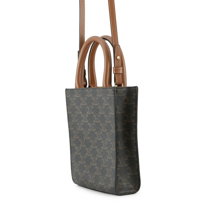 セリーヌ ハンドバッグ トリオンフ ミニ バーティカル カバ 194372 CELINE 2way ブラウン