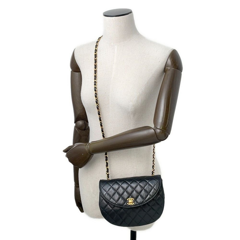 断捨離中 シャネル ハーフムーン チェーンショルダーバッグ ラムスキン CHANEL シャネル ハーフムーン チェーンショルダーバッグ