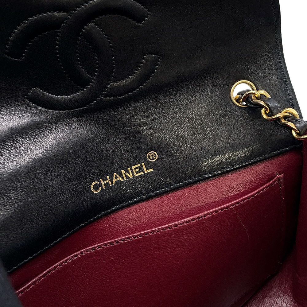 良品 CHANEL シャネル ココマーク ラムスキン ハーフムーン ターンロック チェーン ショルダー バッグ ブラック a7425 シャネル マトラッセ ハーフムーン チェーンショルダーバッグ ココ