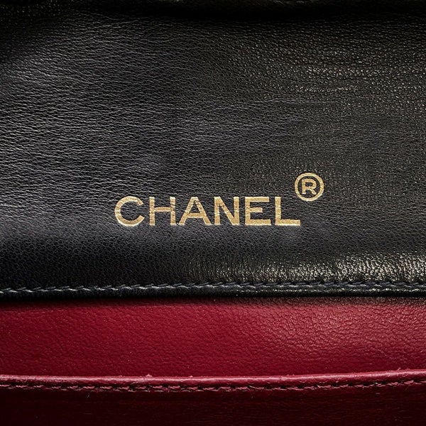 シャネル マトラッセ ハーフムーン チェーンショルダーバッグ ココマーク ラムスキン CHANEL バッグ 黒