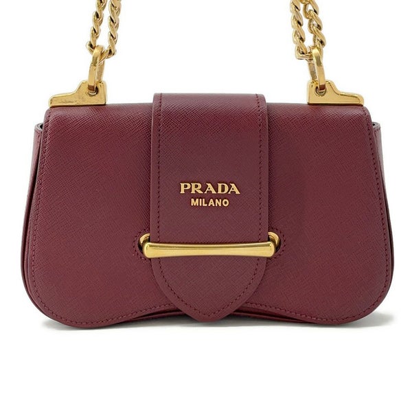 プラダ シドニー チェーンショルダーバッグ ロゴ レザー 1BD219 PRADA バッグ