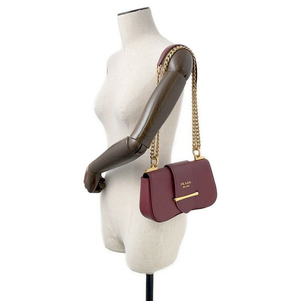 プラダ シドニー チェーンショルダーバッグ ロゴ レザー 1BD219 PRADA バッグ