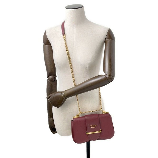 プラダ シドニー チェーンショルダーバッグ ロゴ レザー 1BD219 PRADA バッグ