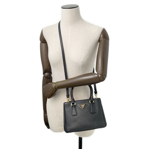 プラダ ハンドバッグ ガレリア ミニ サフィアーノ レザー 1BA906 PRADA 2wayショルダー 黒
