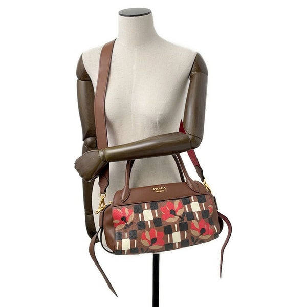 プラダ ハンドバッグ ボーリング レザー PVC 1BB030 PRADA 2wayショルダー