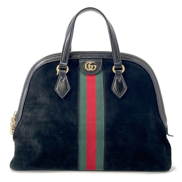 グッチ ハンドバッグ オフディア GG スエード/レザー 524533 GUCCI バッグ  黒