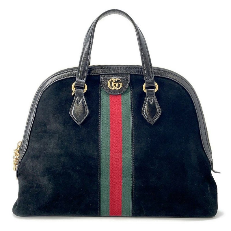 グッチ ハンドバッグ オフディア GG スエード/レザー 524533 GUCCI バッグ  黒