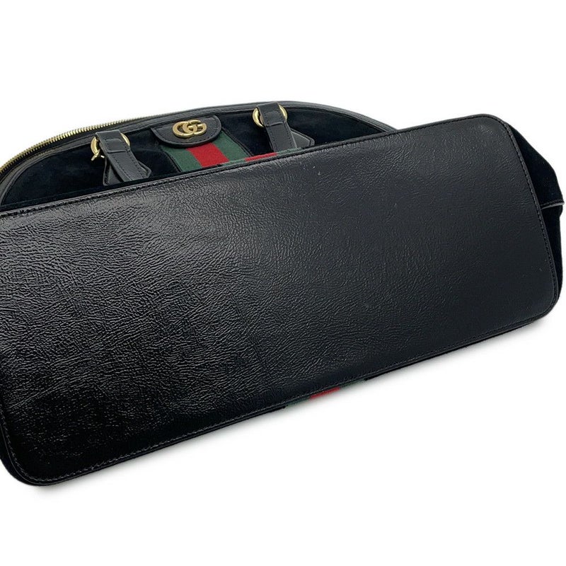 グッチ ハンドバッグ オフディア GG スエード/レザー 524533 GUCCI バッグ  黒