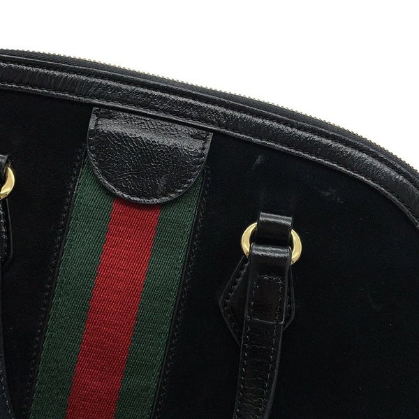 グッチ ハンドバッグ オフディア GG スエード/レザー 524533 GUCCI バッグ  黒
