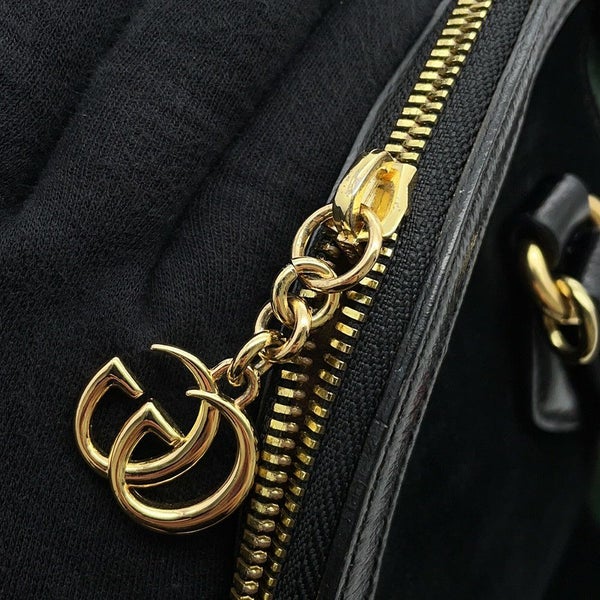 グッチ ハンドバッグ オフディア GG スエード/レザー 524533 GUCCI バッグ  黒