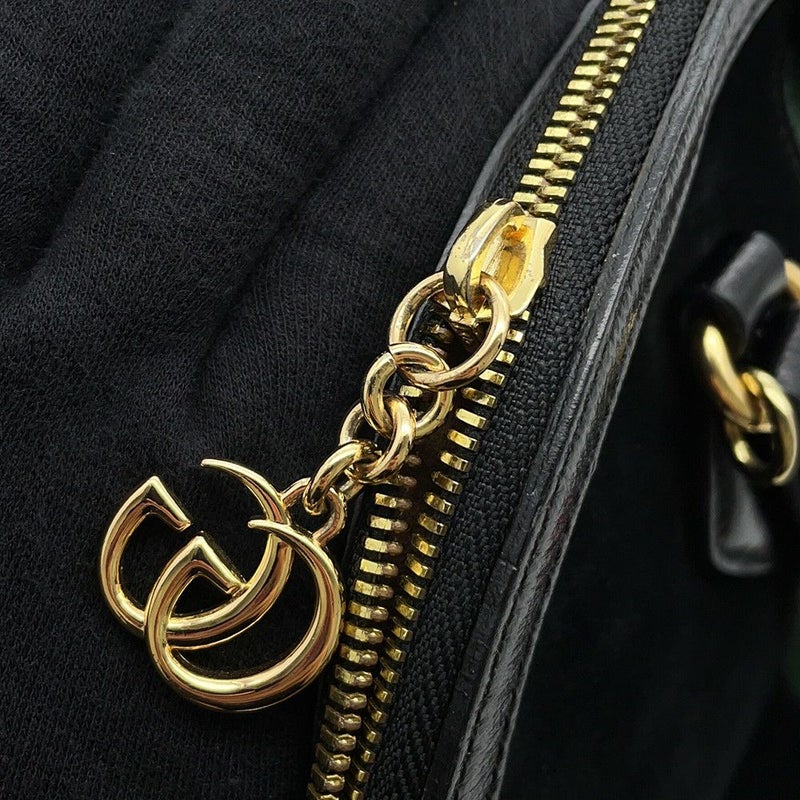 グッチ ハンドバッグ オフディア GG スエード/レザー 524533 GUCCI バッグ  黒