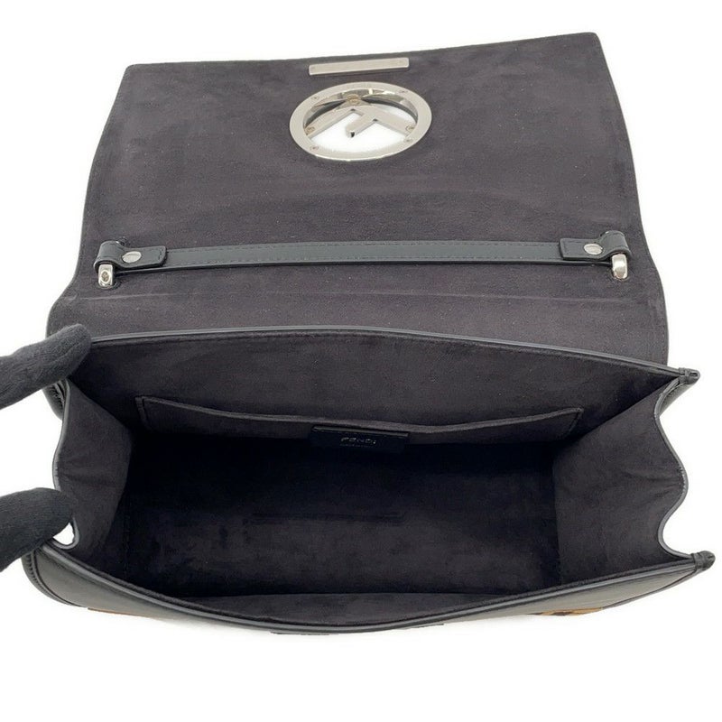 フェンディ ショルダーバッグ キャナイエフ レザー/ベルベット ズッカ柄 8BT284 FENDI ２Way ハンドバッグ 黒