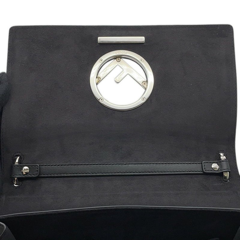 フェンディ ショルダーバッグ キャナイエフ レザー/ベルベット ズッカ柄 8BT284 FENDI ２Way ハンドバッグ 黒