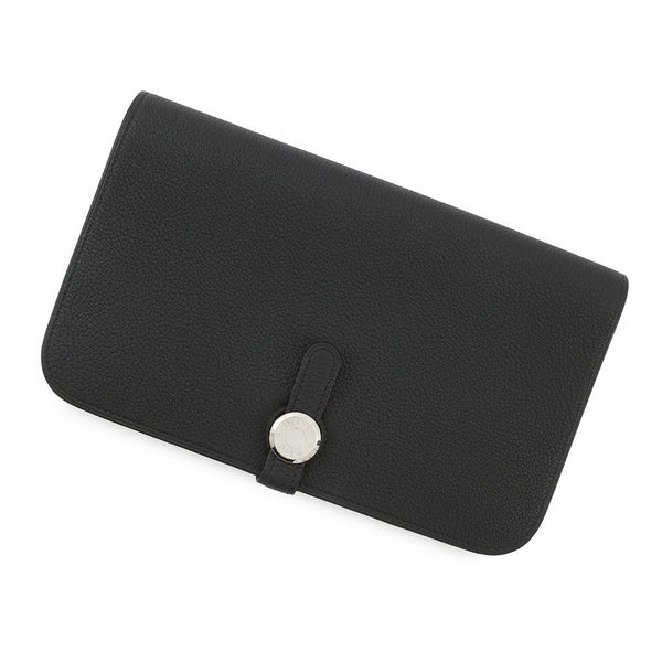 エルメス 長財布 ドゴンロング GM ブラック/シルバー金具 エバーカラー B刻印 HERMES 財布 黒