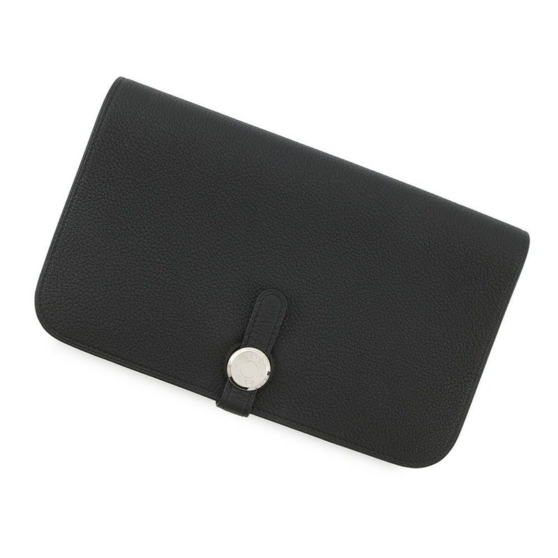 エルメス 長財布 ドゴンロング GM ブラック/シルバー金具 エバーカラー B刻印 HERMES 財布 黒