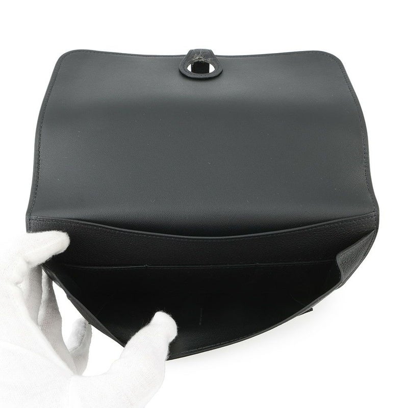 エルメス 長財布 ドゴンロング GM ブラック/シルバー金具 エバーカラー B刻印 HERMES 財布 黒