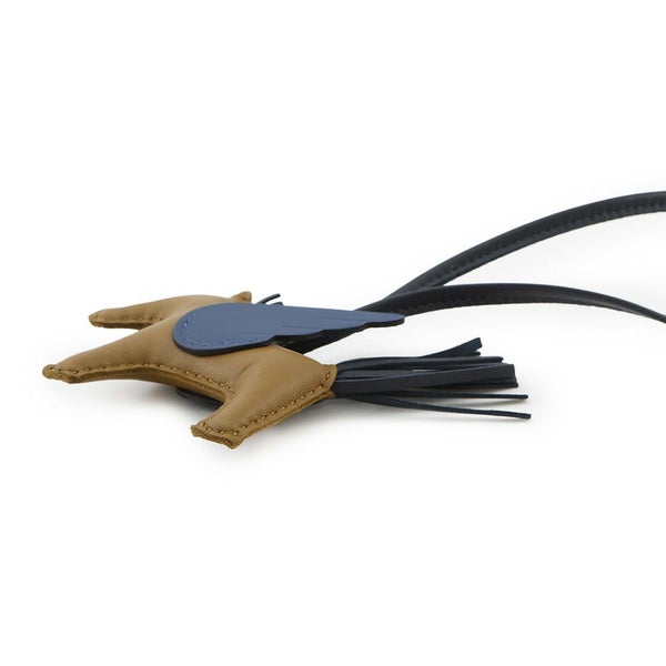 エルメス バッグチャーム ロデオPM ペガサス クラフト/ブルータイ/ブルーニュイ ラムスキン W刻印