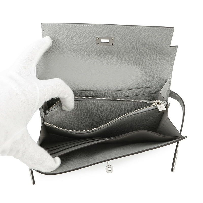 エルメス 長財布 ケリーウォレット ロング グリムエット/シルバー金具 エプソン X刻印 HERMES 財布