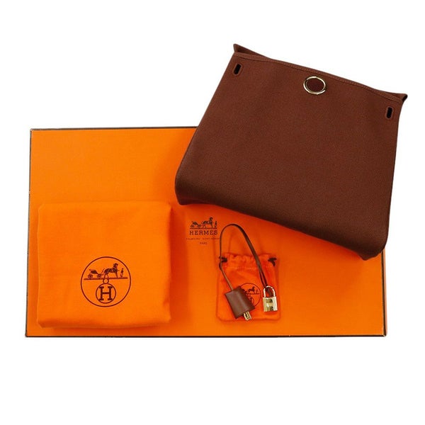 エルメス リュックサック エールバッグ アドPM エクリュ/ブラウン/ゴールド金具 トワルアッシュ/バッシュハンター □F刻印