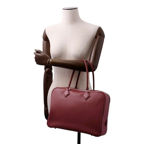 エルメス ハンドバッグ プリュム32 ルージュアッシュ/シルバー金具 スイフト W刻印 HERMES バッグ