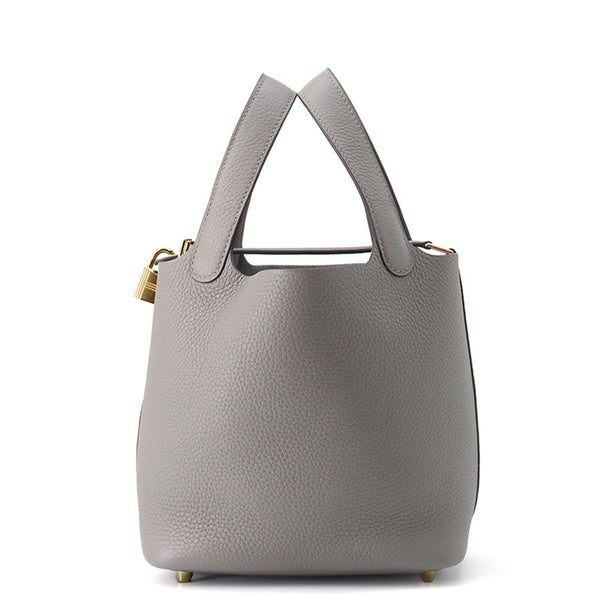 エルメス ハンドバッグ ピコタンロックPM グリメイヤー/ゴールド金具 トリヨンクレマンス K刻印 HERMES トートバッグ