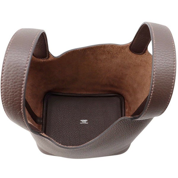 エルメス ハンドバッグ ピコタンロックPM エベンヌ/シルバー金具 トリヨンクレマンス K刻印 HERMES トートバッグ