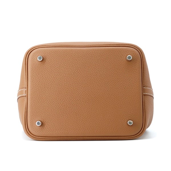エルメス ハンドバッグ ピコタンロックMM ゴールド/シルバー金具 トリヨンクレマンス K刻印 HERMES トートバッグ