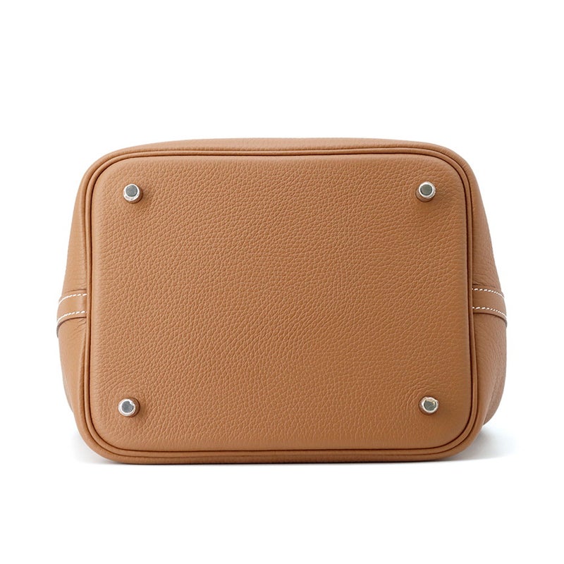 エルメス ハンドバッグ ピコタンロックMM ゴールド/シルバー金具 トリヨンクレマンス K刻印 HERMES トートバッグ