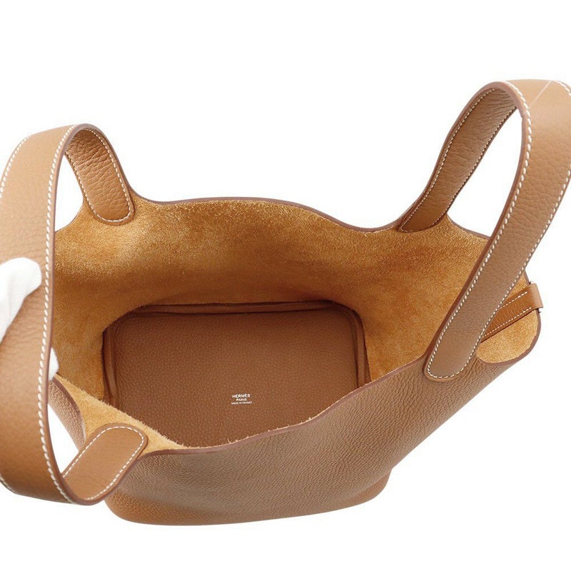 エルメス ハンドバッグ ピコタンロックMM ゴールド/シルバー金具 トリヨンクレマンス K刻印 HERMES トートバッグ