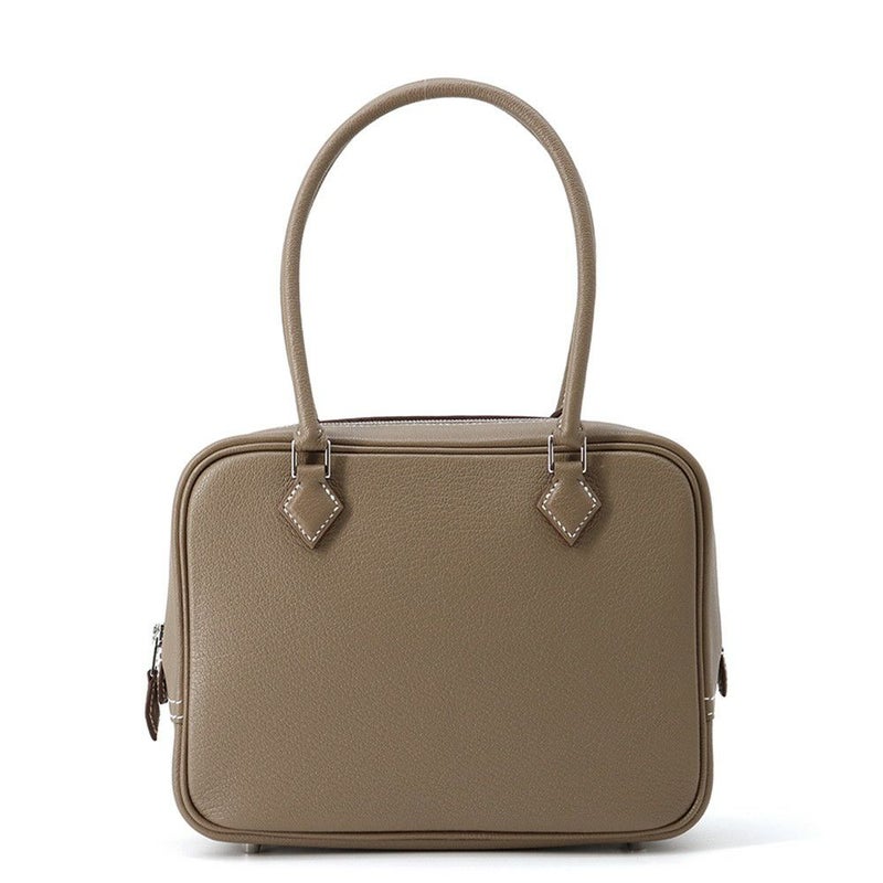 エルメス ハンドバッグ プリュム ミニ エトゥープ/シルバー金具 シェブルミゾル K刻印 HERMES バッグ シェーブル