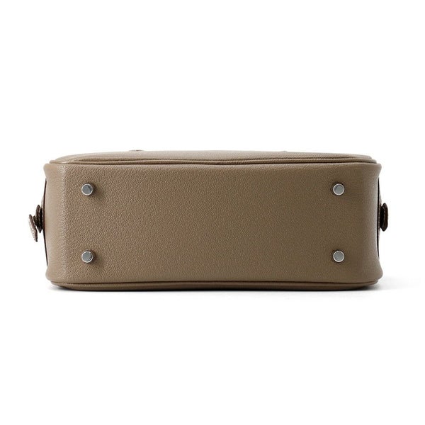 エルメス ハンドバッグ プリュム ミニ エトゥープ/シルバー金具 シェブルミゾル K刻印 HERMES バッグ シェーブル