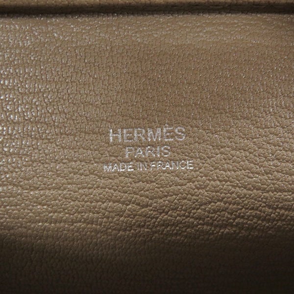 エルメス ハンドバッグ プリュム ミニ エトゥープ/シルバー金具 シェブルミゾル K刻印 HERMES バッグ シェーブル