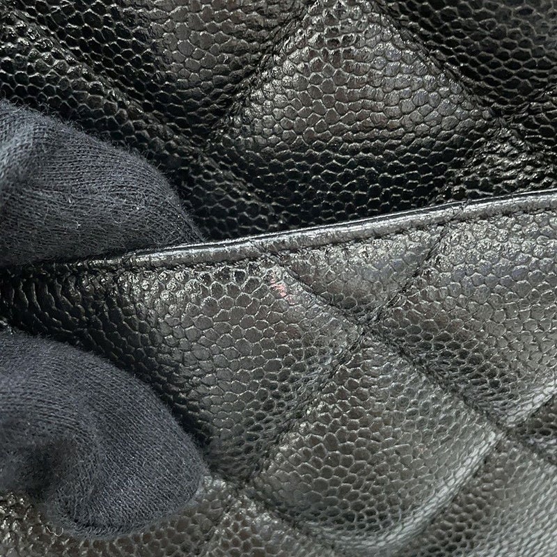 シャネル トートバッグ 復刻トート マトラッセ ココマーク キャビアスキン A01804 CHANEL 黒