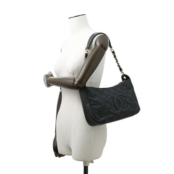シャネル チェーンショルダーバッグ マトラッセ ココマーク キャビアスキン A20993 CHANEL ワンショルダー 黒