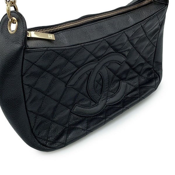 シャネル チェーンショルダーバッグ マトラッセ ココマーク キャビアスキン A20993 CHANEL ワンショルダー 黒
