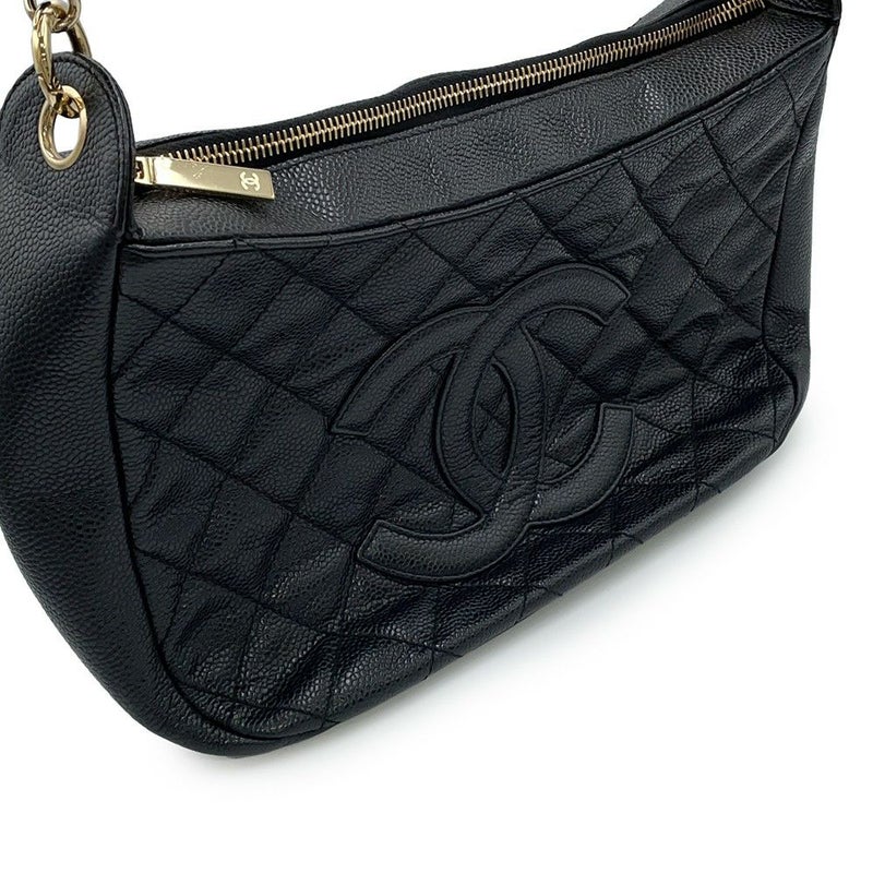 シャネル チェーンショルダーバッグ マトラッセ ココマーク キャビアスキン A20993 CHANEL ワンショルダー 黒