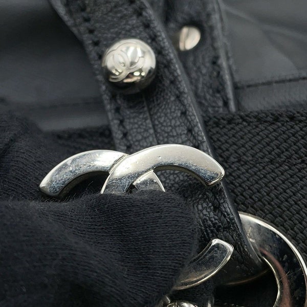 シャネル トートバッグ パリビアリッツ トートMM ミディアム マトラッセ ココチャーム A34209 CHANEL 黒