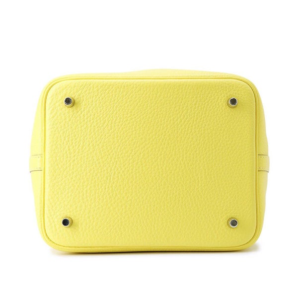 エルメス ハンドバッグ ピコタンロックMM ライム/シルバー金具 トリヨンクレマンス Y刻印 HERMES トートバッグ